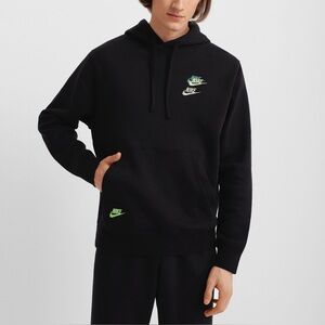 NEW NIKE NSW "Decon Essentials+ PO Hoodie" MEN'S BLACK WHITE PO L DM8882-010